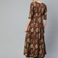 Ahalyaa Women's Traditional wear Kurta - Brown | Swadesiicart