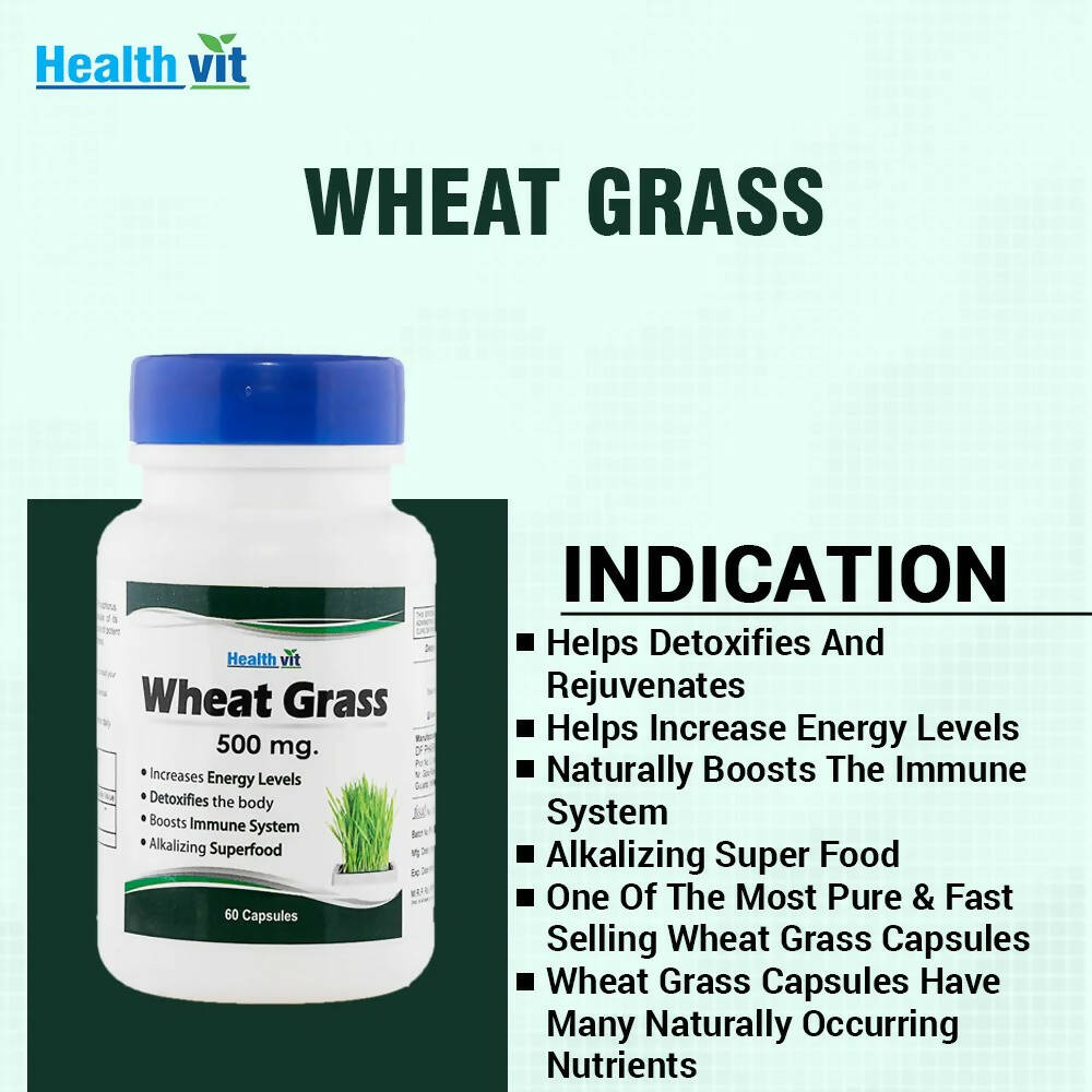 Healthvit Wheat Grass Capsules - Swadesiicart