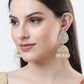 NVR Women Gold-Polished Handcrafted Kundan Jhumka Earrings | Swadesiicart