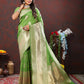 Lorenvalley Fashion Parotgreen Soft Silk Woven Design Gold Zari Weaving Saree - Swadesiicart