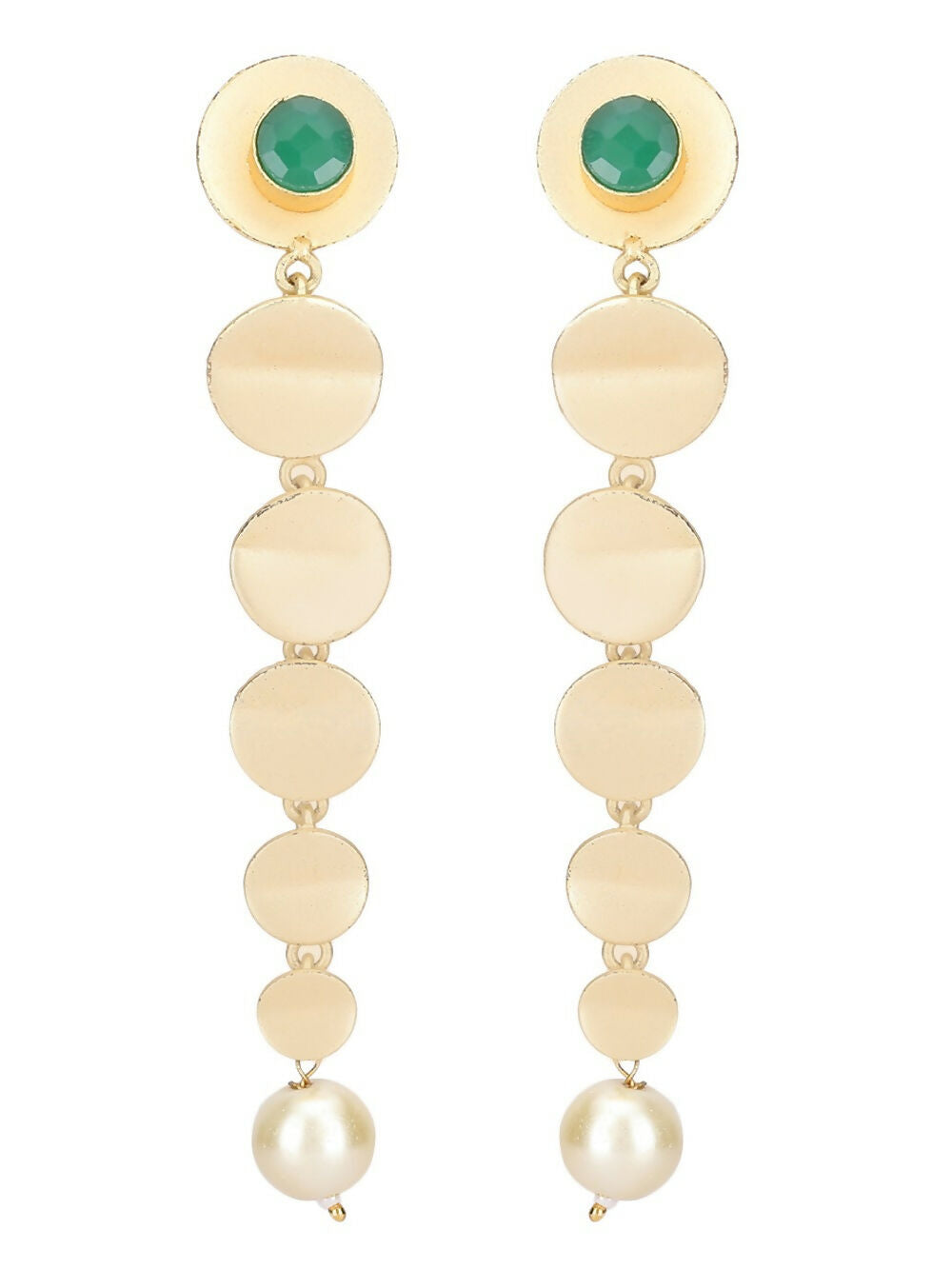 Joban Fashion Women Long Pattern Matte Gold Earrings | Swadesiicart