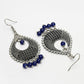 NVR Women's Silver-Plated Artificial Beads German Silver Oxidised Chandbali Earrings - Swadesiicart