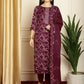 Jyoti Fashion Women's Wine Pashmina Floral Digital Printed Kurta with Trouser & Dupatta | Swadesiicart