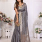 Aastha Fashion Grey Organza Silk Weaving Saree