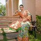 Vishnu Weaves Women's Mahendi Paithani Silk Zari Woven Saree with Unstitched Blouse - Swadesiicart