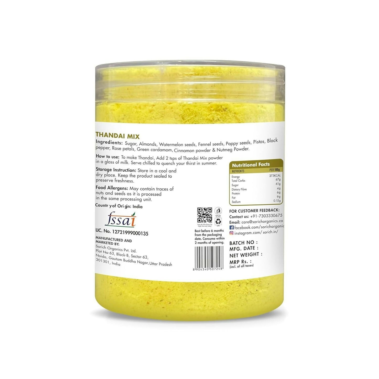 Sorich Organics Thandai Mix | Swadesiicart
