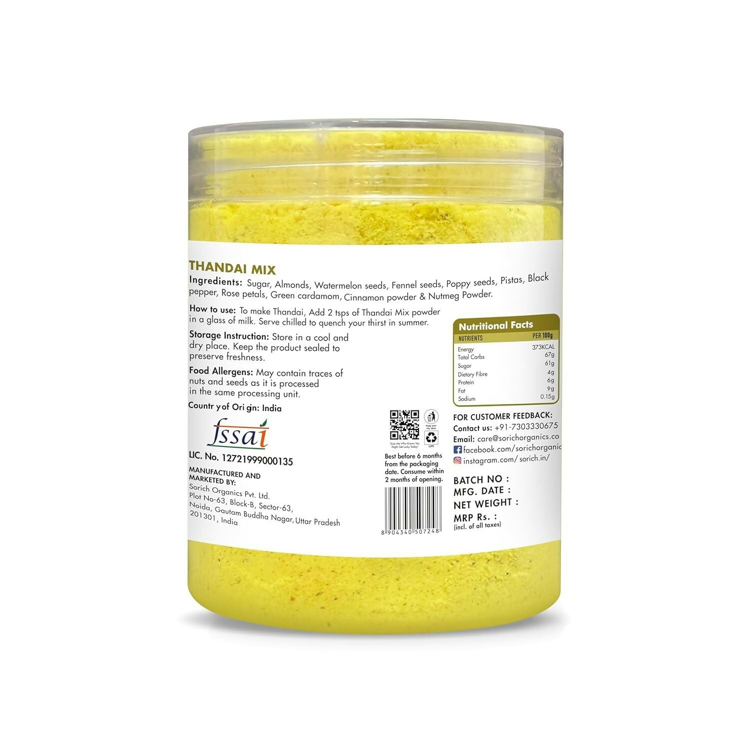 Sorich Organics Thandai Mix | Swadesiicart