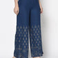 Aniyah Rayon Blue Color Gold Print Flared Slip-On Palazzo (AN-209K)