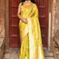 Joban Fashion Yellow Pure Katan Pure Handloom Banarasi Silk Saree | Swadesiicart