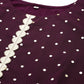 Ahalyaa Women Burgundy Polka Dots Fit & Flare Maxi Ethnic Dress | Swadesiicart