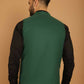 Even Apparels Pure Wool Nehru Jacket - Green | Swadesiicart