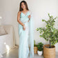 Vamsee Sheetal Sky Organza Saree - Swadesiicart