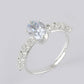 VOJ white CZ-detail Stainless Steel Cubic Zirconia Silver Plated Adjustable Finger Ring | Swadesiicart