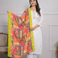 White Viscose Silk Embroidery with Thread and sequence Stitched Suit With Dupatta - Tanisha | Swadesiicart