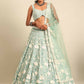 House of Panchhi Sea Green Chinon Sequins and Zarkan embroidery Lehenga choli & Dupatta | Swadesiicart