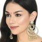 Mominos Fashion Johar Kamal Triple Circle White With Red Golden Big Size Earrings - Mominos Fashion