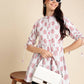 White Poly Rayon Digital Printed A-line Top - Tarini - Swadesiicart