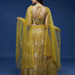 House of Panchhi Mustard Net Sequinse Work Lehenga & Blouse, Dupatta | Swadesiicart