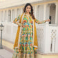 Jyoti Fashion Women's Green Russian Silk Sequins Zari Embroideredy Anarkali Dress with Dupatta | Swadesiicart