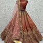Jyoti Fashion Women's Scarlet Bridal Net Fancy Dori & Sequins Multi Thread Embroidered with Diamond Work Wedding Lehenga Choli | Swadesiicart