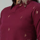 Ahalyaa Women Wine Crepe Printed Tunic | Swadesiicart