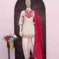 Anaita White Embroidered Silk Stitched Dhoti Suit