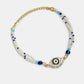 NVR Women & Men Set of 2 Blue Evil Eye Bhaiya Bhabhi Rakhi Set With Roli Chawal & Chocolate | Swadesiicart
