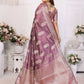 Aastha Fashion Purple Soft Organza Silk Weaving Saree