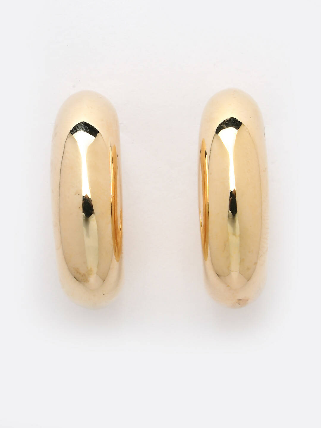 NVR Women Gold-Polished Circular-Shaped Half Hoop Earrings | Swadesiicart