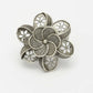 NVR Women's Silver-Toned Floral Shape Adjustable Finger Ring | Swadesiicart