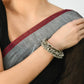Mominos Fashion Kamal Johar Oxidised Silver-Plated Ghungroo Handcraft Alloy Bracelet