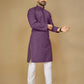 Anaita Lavender Embroidered Rayon Straight Kurta