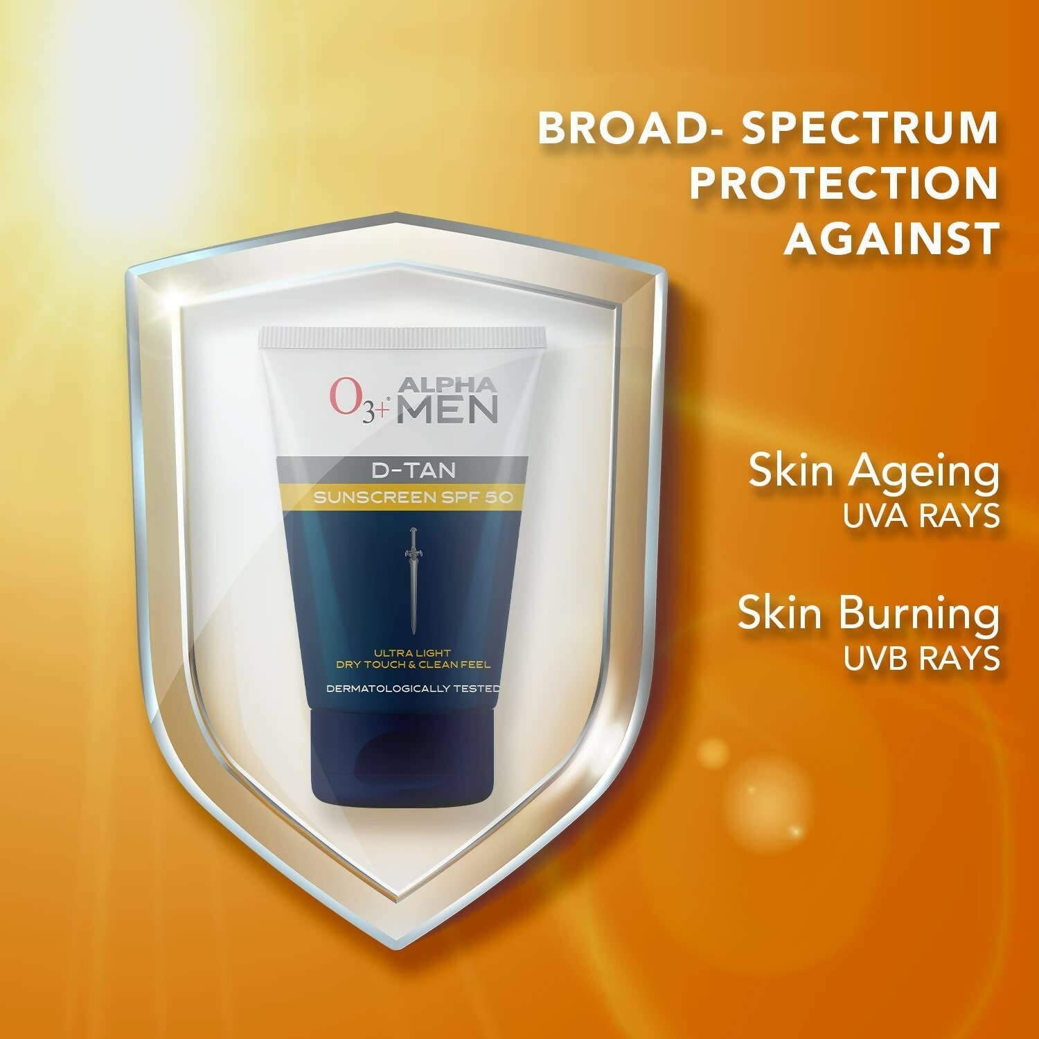 Professional O3+ Alpha Men D-Tan Sunscreen SPF 50 - Swadesiicart