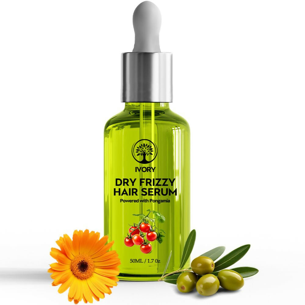 Ivory Natural Dry Frizzy Hair Serum Moisturizes Dry Strands, Detangles Hair | Swadesiicart