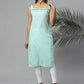 Ahalyaa Womens Summer Blue Color Pure Cotton Printed Kurtas | Swadesiicart