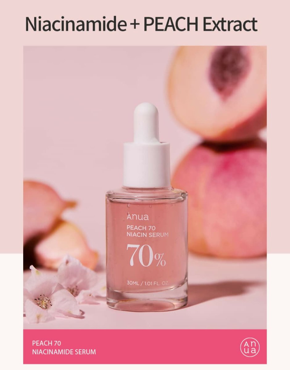 Anua Peach 70% Niacinamide Serum Brightening Hydrating Face Serum, Reducing Melanine Daily Clean Beauty - Korean Skincare | Swadesiicart