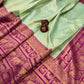 DEIANA'S Beautiful Designer Golden zari Soft Lichi Silk Saree - Pista - Swadesiicart