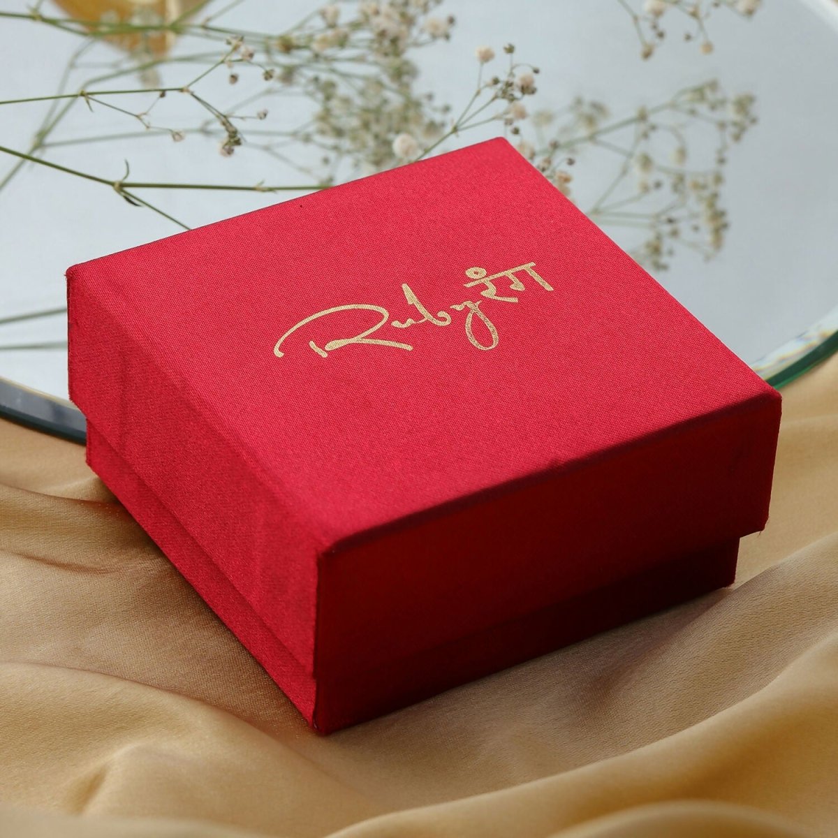 Ambi Diamond and Gold Earrings (Gold) - Ruby Raang - Swadesiicart