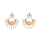 Nuyug 22K Gold Plated Kundan Chandbali Pearl Elegance Earrings | Swadesiicart
