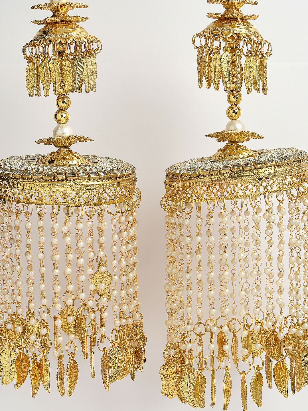 NVR Women's Pack Of 2 Gold-Polished Kundan Bridal Heavy Kaleera Sets - Swadesiicart