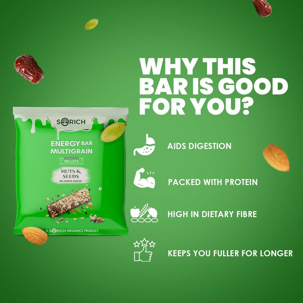 Sorich Organics Multigrain Energy Mini Bars Nut & Seeds | Swadesiicart