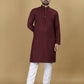 Anaita Maroon Embroidered Rayon Straight Kurta