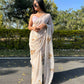 Vamsee Cream Chiffon Designer Saree - Swadesiicart