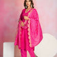 Ethnic Festive Wear Viscose Chanderi Pink Stitched Suit With Dupatta - Tanisha | Swadesiicart