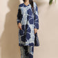 Breathables Women’S Loungewear Long Kurta Co-Ord Set Cotton Blue Floral Print