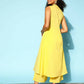 Ahalyaa Women Yellow Colour Cotton Printed Kurta Palazzo Set | Swadesiicart