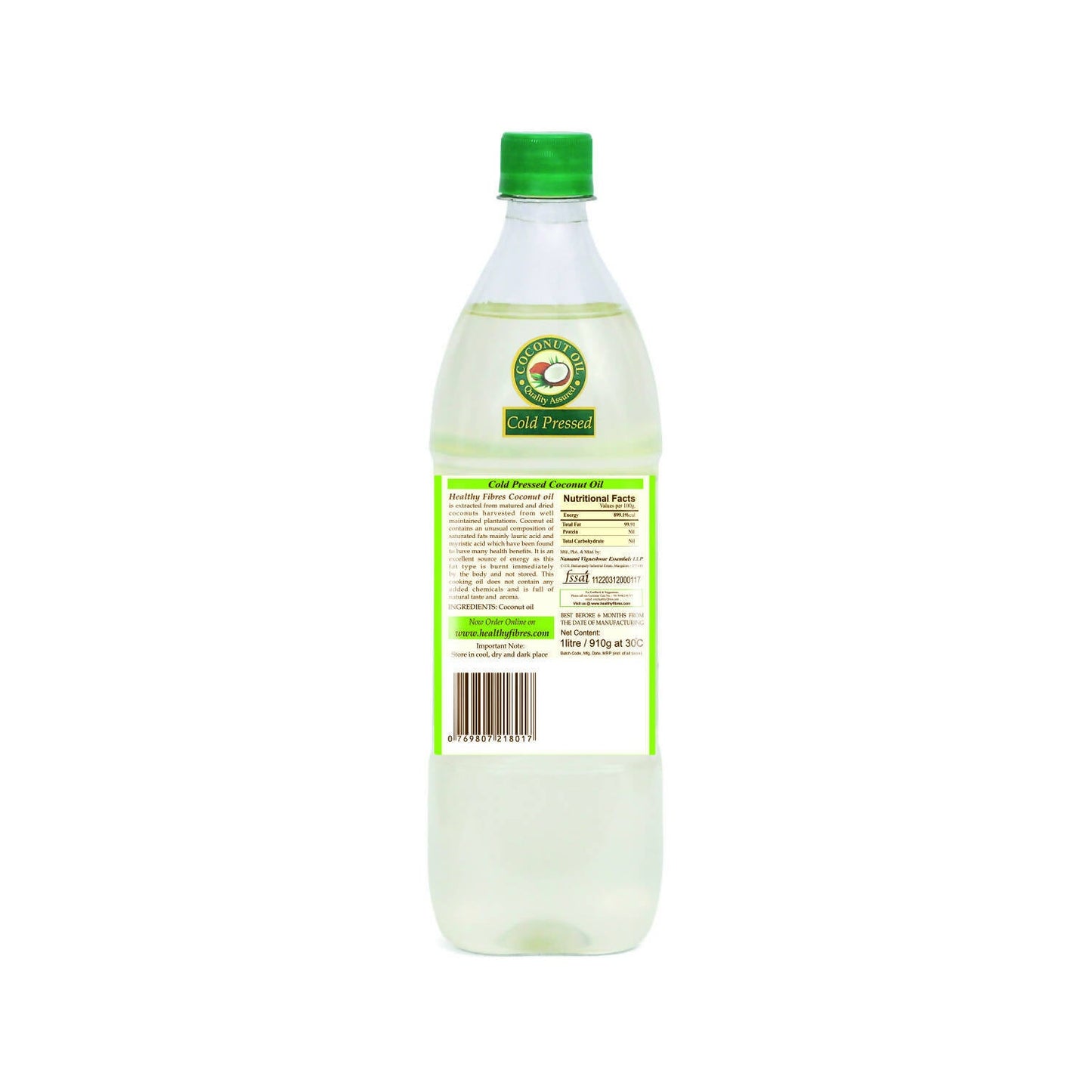 Healthy Fibres Cold Pressed Coconut Oil - Swadesiicart
