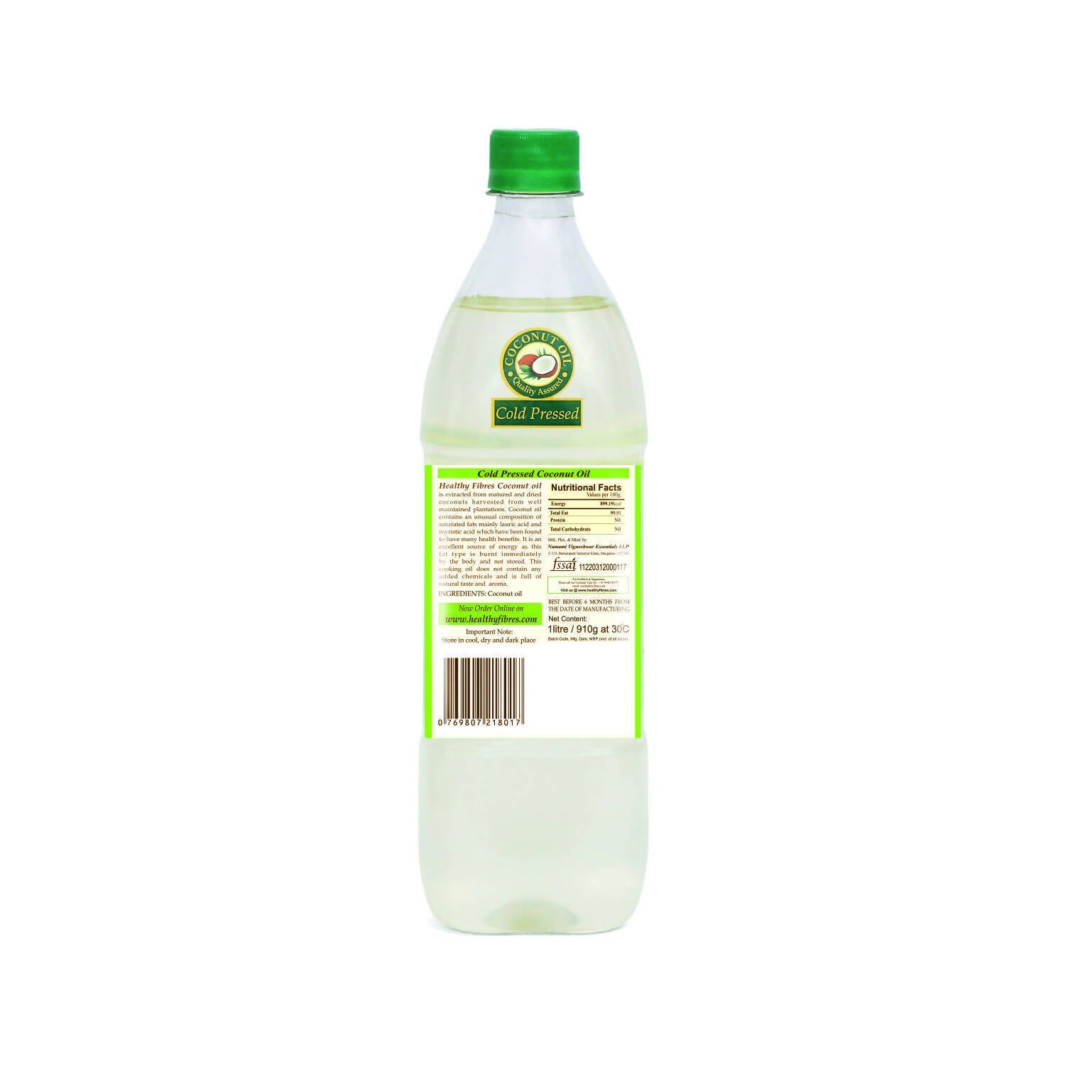 Healthy Fibres Cold Pressed Coconut Oil - Swadesiicart