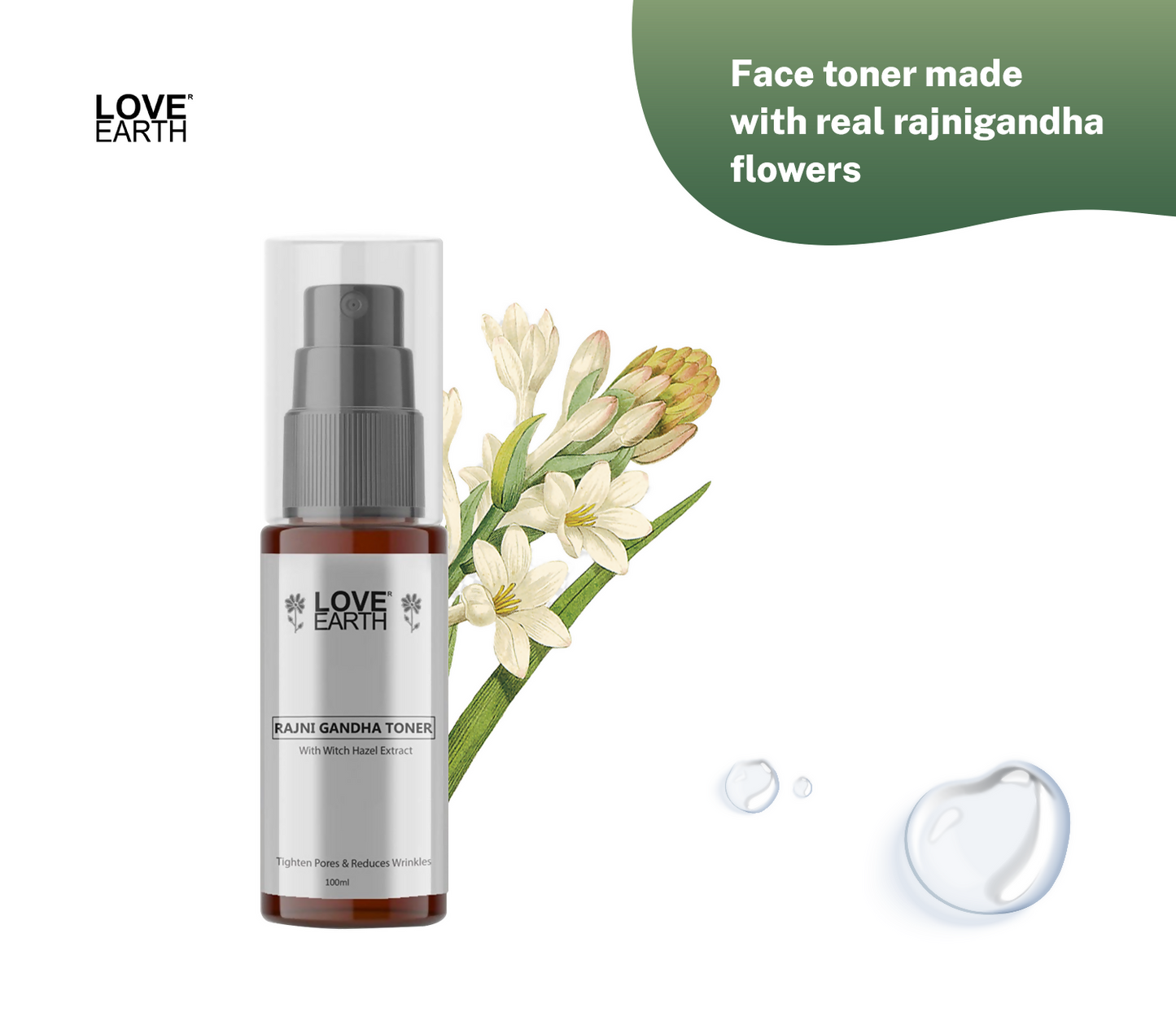 Love Earth Rajni Gandha Toner Face Mist - Swadesiicart