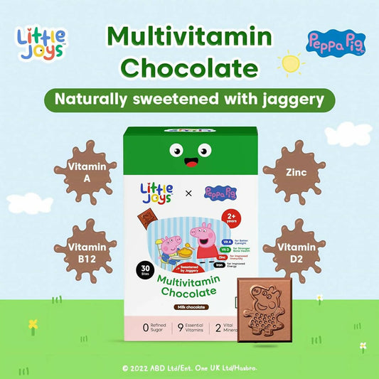 Little Joys x Peppa Pig Multivitamin Milk Chocolate for Kids (2-12 yrs) - Swadesiicart